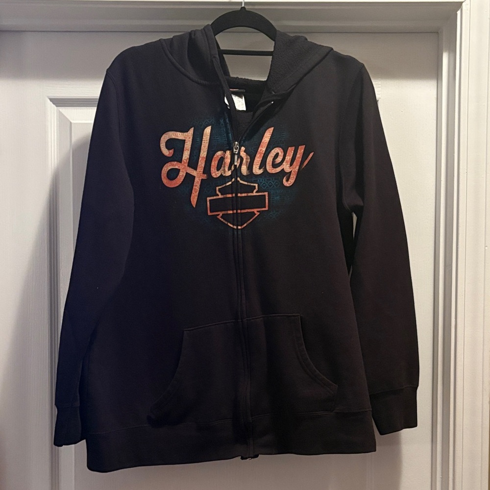 Harley-Davidson Womans Black Jacket with Orange Logo